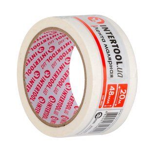Стрічка малярська 48 мм, 20 м, біла INTERTOOL DM-4821 DM-4821 фото