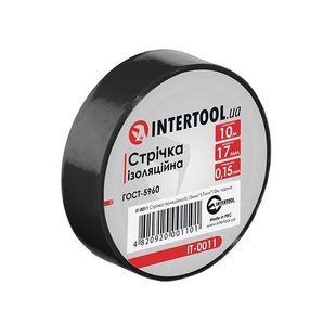Стрічка ізоляційна, 17 мм * 10 м * 0,15 мм, чорна INTERTOOL IT-0011 IT-0011 фото