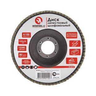 Диск шліфувальний пелюстковий 125*22 мм, зерно K100 INTERTOOL BT-0210 BT-0210 фото
