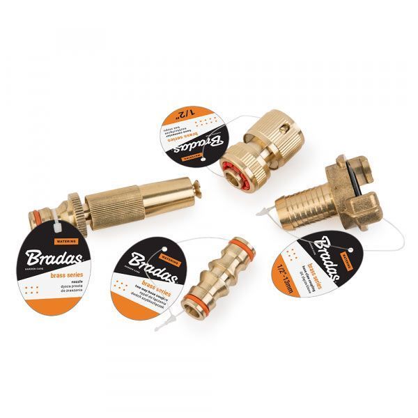 Ніпель латунний для з'єднання шлага 5/8", штуцер під шланг, BRASS, BR-2058 BR-2058 фото