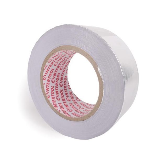 Скотч алюмінієвий термостійкий 50 мм * 50 м. INTERTOOL KT-0993 KT-0993 фото
