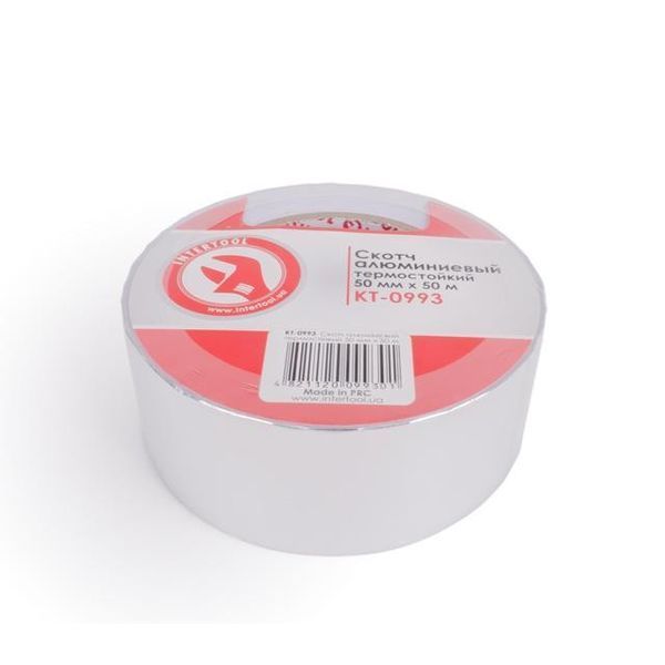 Скотч алюмінієвий термостійкий 50 мм * 50 м. INTERTOOL KT-0993 KT-0993 фото